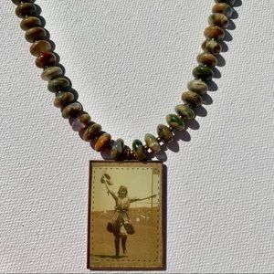 Jumping girl necklace